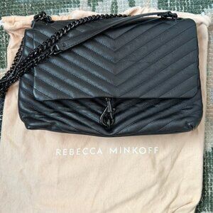 Rebecca Minkoff Black Quilted Leather Chain Shoulder Bag